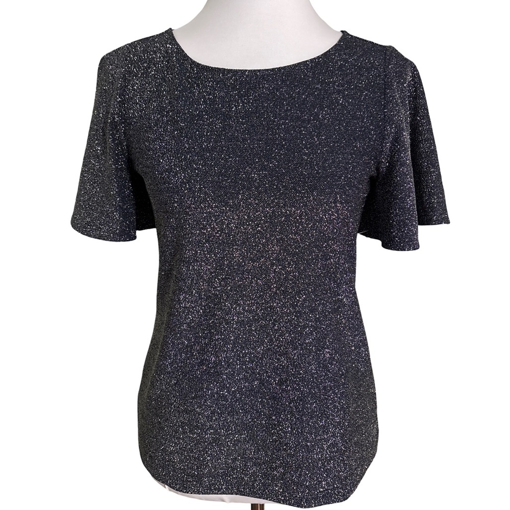 Ann Taylor Black Shimmer Blouse